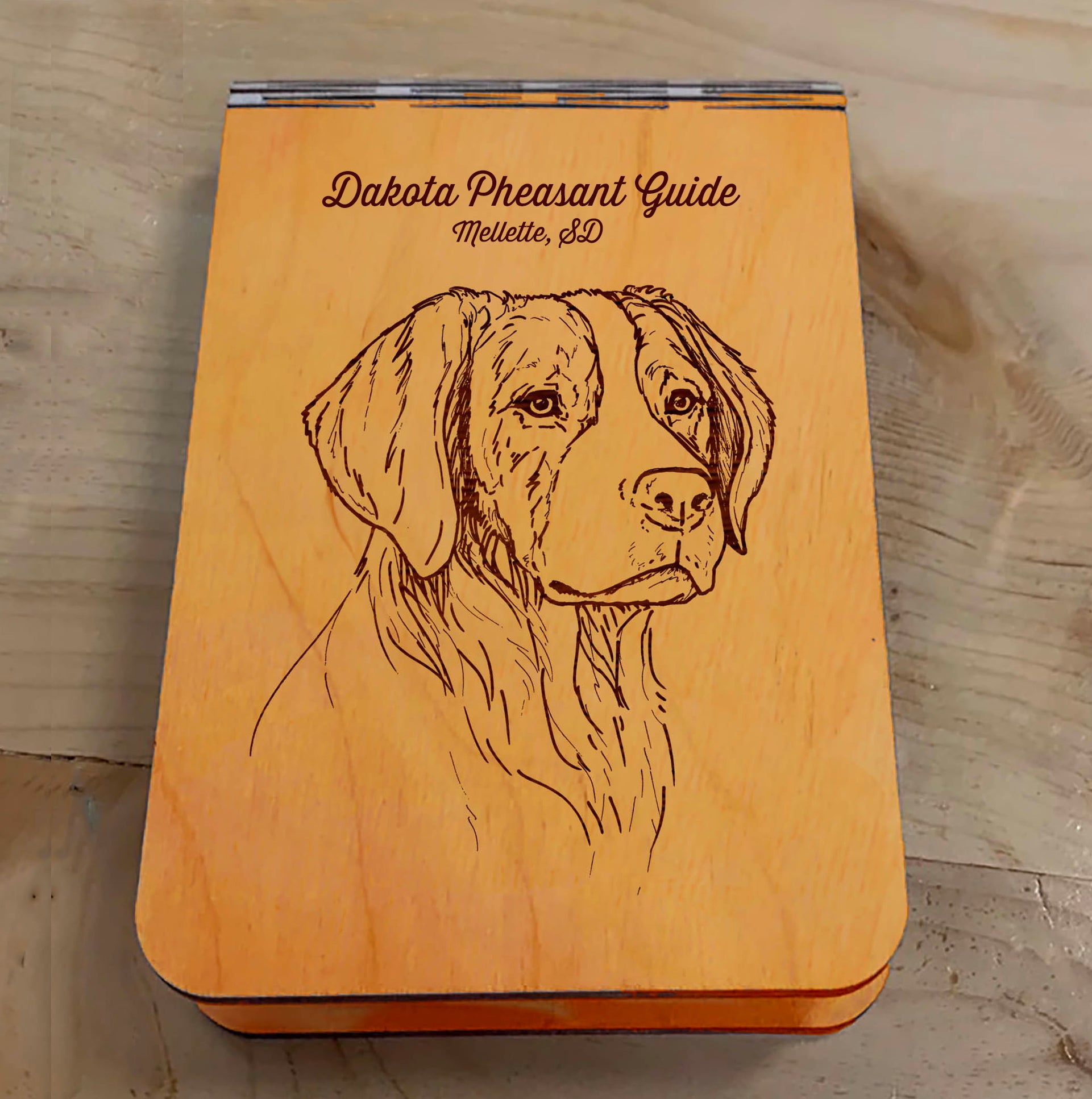 Featuring a laser-engraved Brittany Spaniel, this small wooden crib board is an ideal gift and travel companion for any dog lover. Enjoy hours of fun on the go, and make your next adventure memorable with our Travel Crib Board! A Dakota Pheasant Guide souvenir.