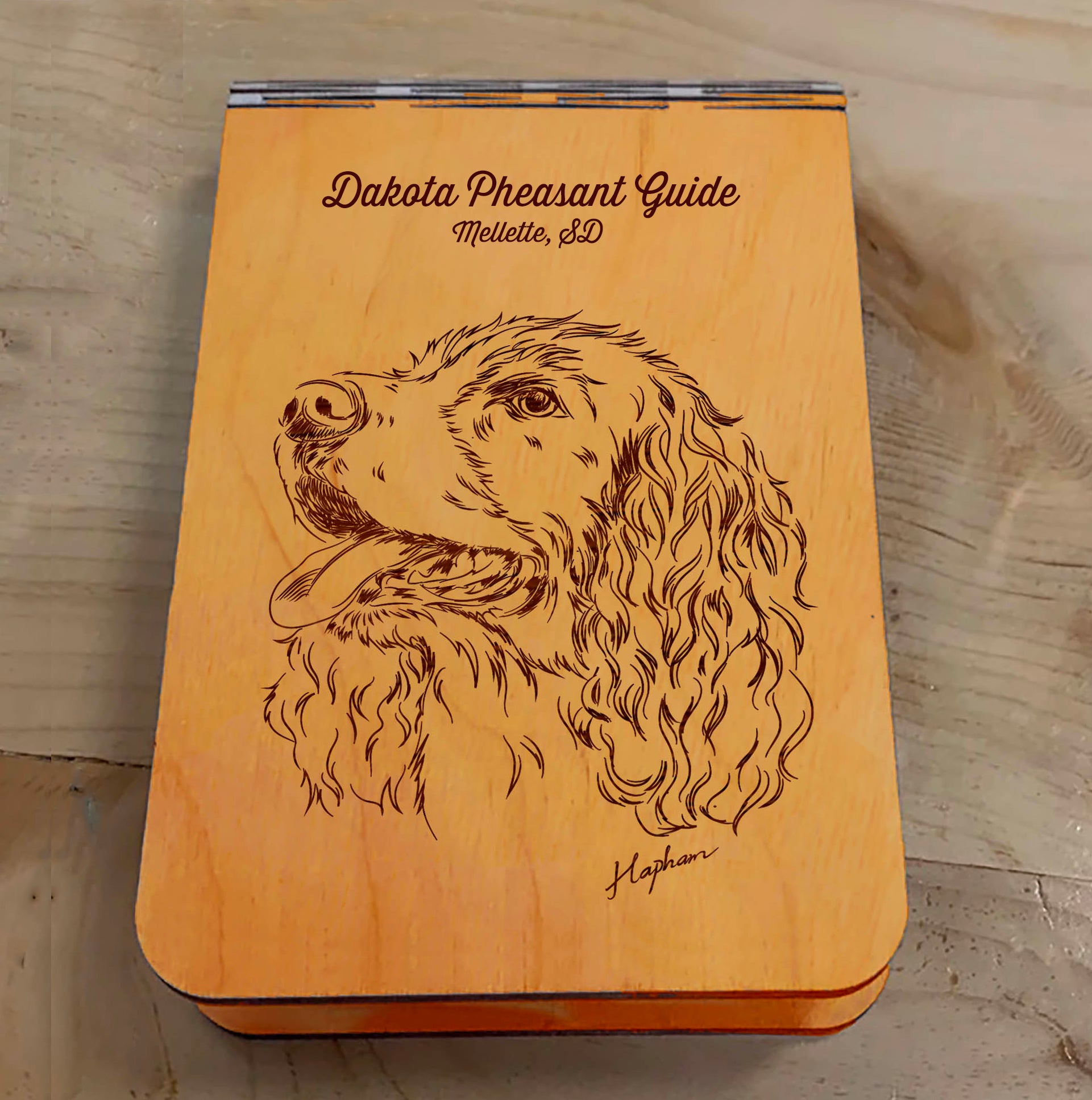 Featuring a laser-engraved Springer Spaniel, this small wooden crib board is an ideal gift and travel companion for any dog lover. Enjoy hours of fun on the go, and make your next adventure memorable with our Travel Crib Board! A Dakota Pheasant Guide souvenir.