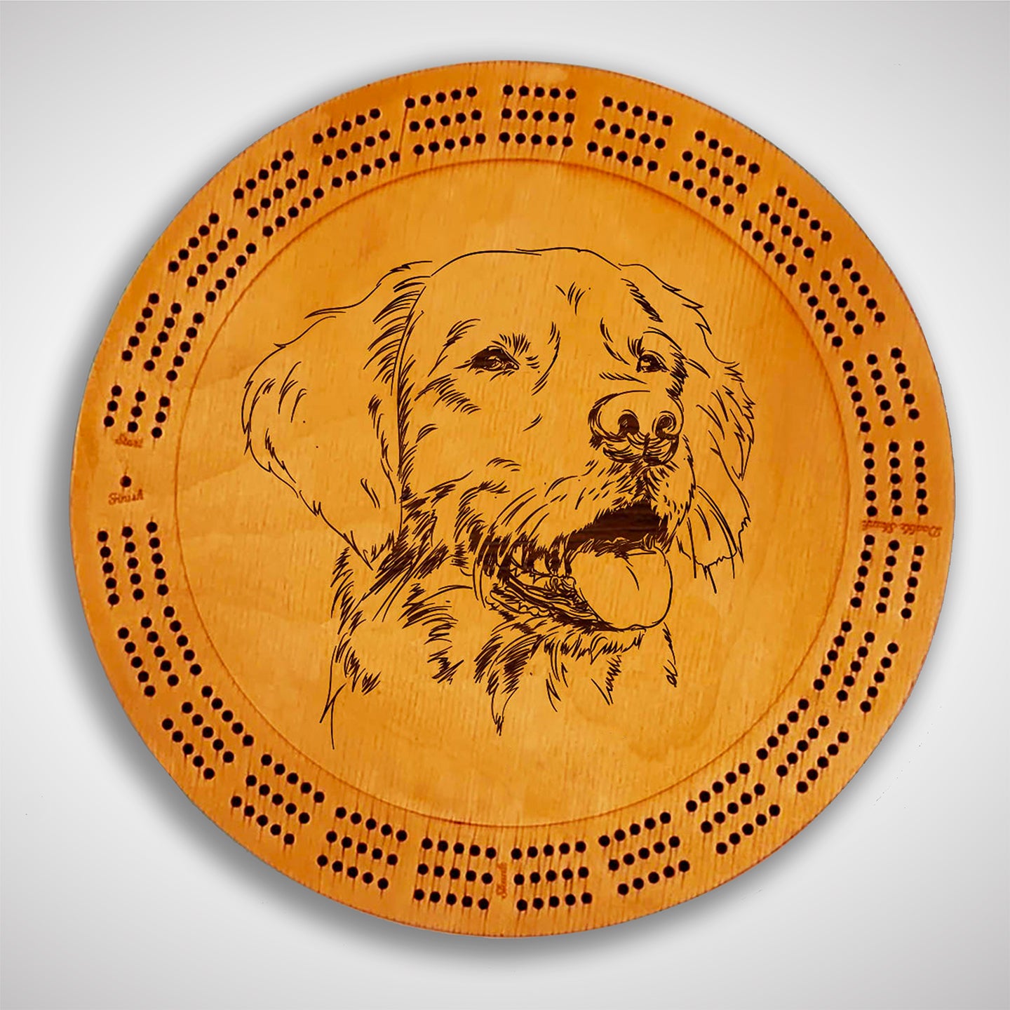 Crafted from high-quality wood, and featuring a laser-engraved Golden Retriever, this cribbage board allows you to bring memories of your outdoor adventures to your game. Enjoy the nostalgic feel and endless entertainment of this premium board. Show off your love for sporting dogs while honing your cribbage skills. Perfect for any cabin or game room! A Dakota Pheasant Guide souvenir.