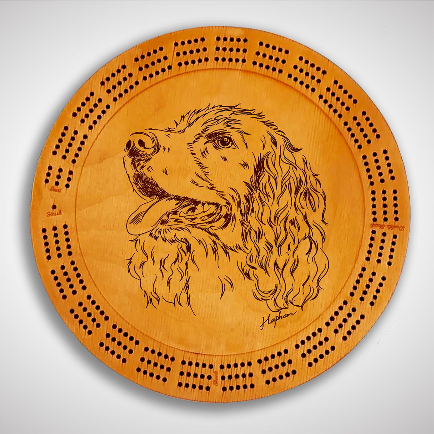 Crafted from high-quality wood, and featuring a laser-engraved Springer Spaniel, this cribbage board allows you to bring memories of your outdoor adventures to your game. Enjoy the nostalgic feel and endless entertainment of this premium board. Show off your love for sporting dogs while honing your cribbage skills. Perfect for any cabin or game room! A Dakota Pheasant Guide souvenir.